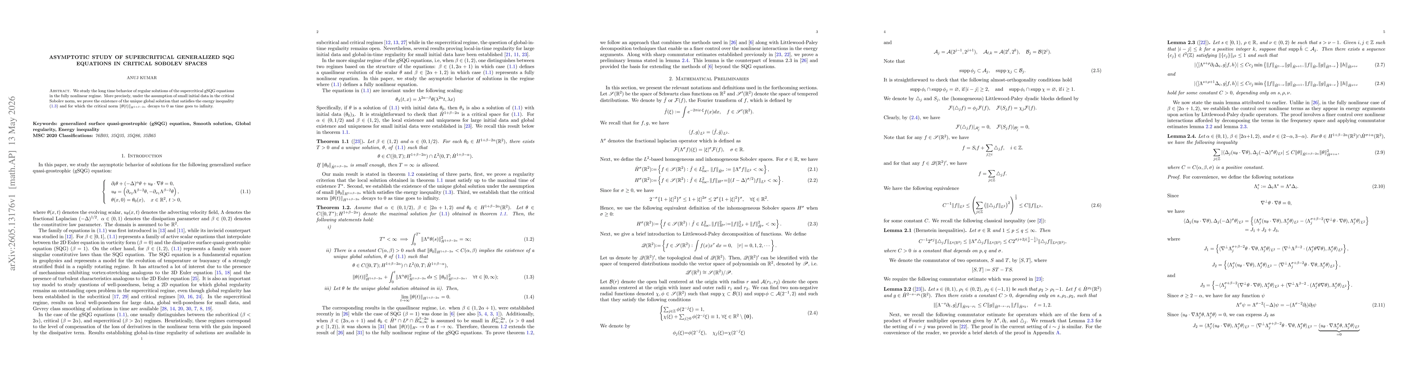 Thumbnail for Asymptotic study of supercritical generalized SQG equations in critical Sobolev spaces