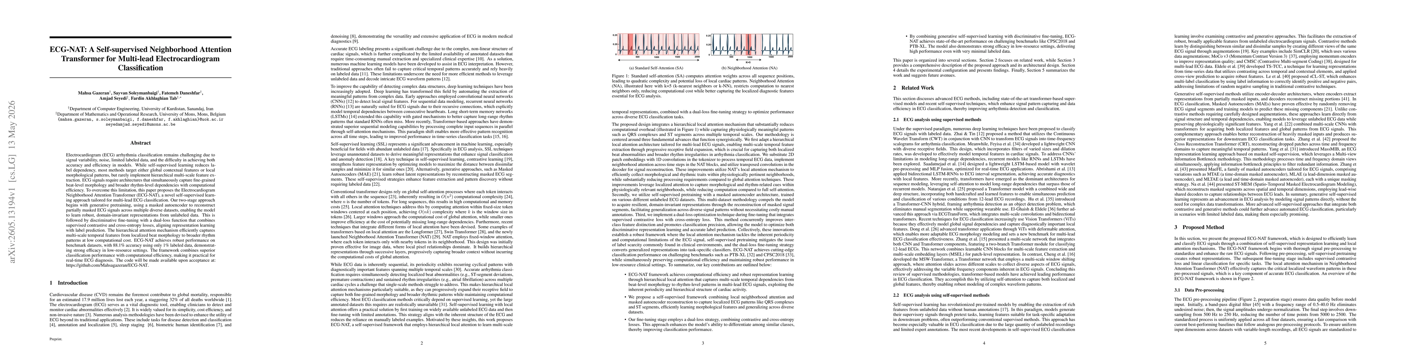 Thumbnail for ECG-NAT: A Self-supervised Neighborhood Attention Transformer for Multi-lead Electrocardiogram Classification