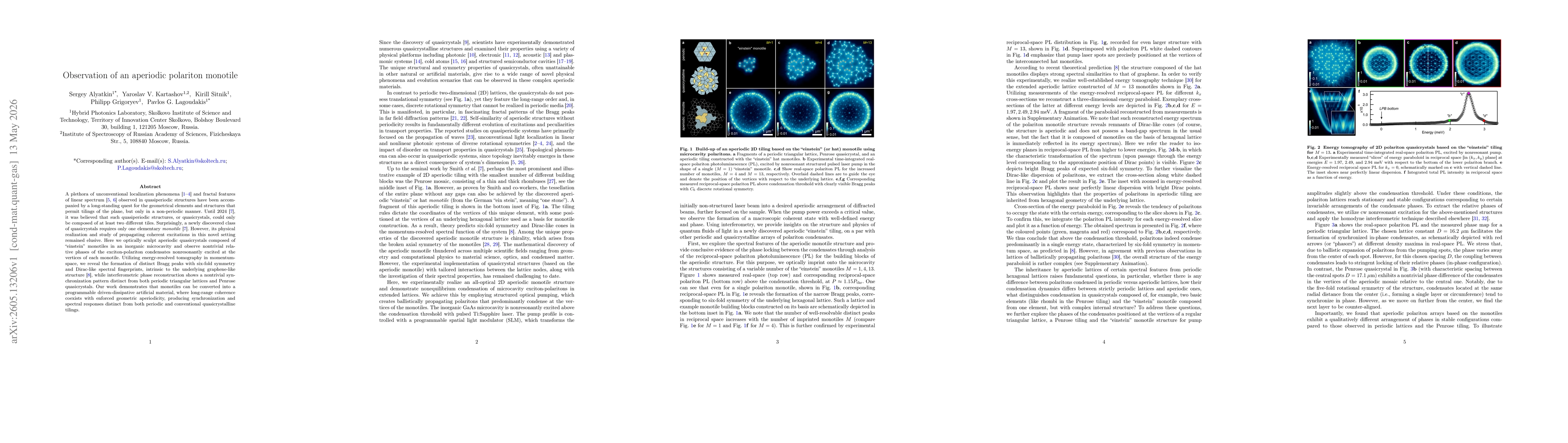 Thumbnail for Observation of an aperiodic polariton monotile
