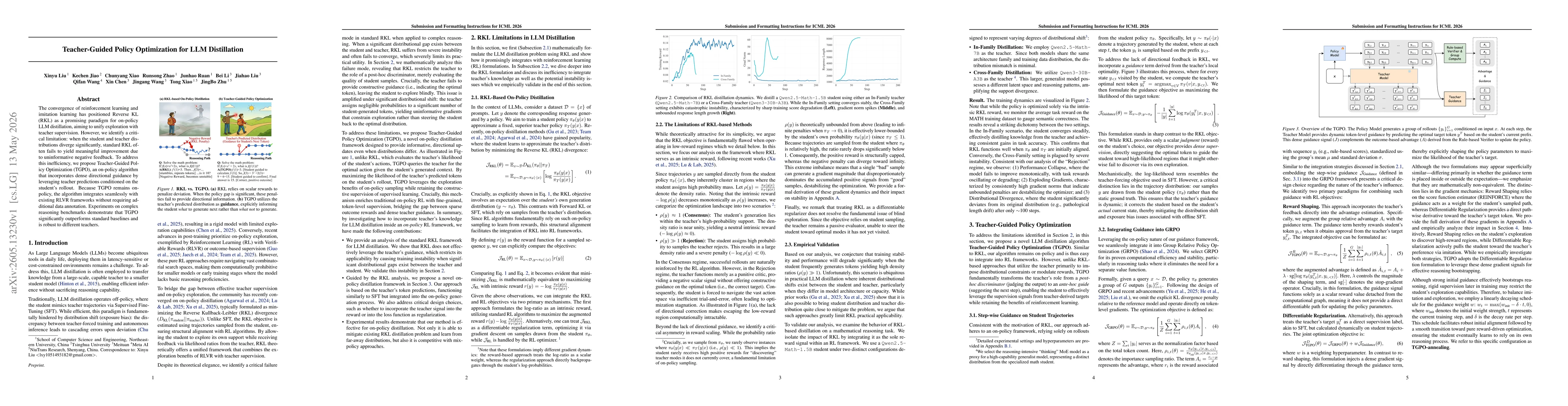 Thumbnail for Teacher-Guided Policy Optimization for LLM Distillation