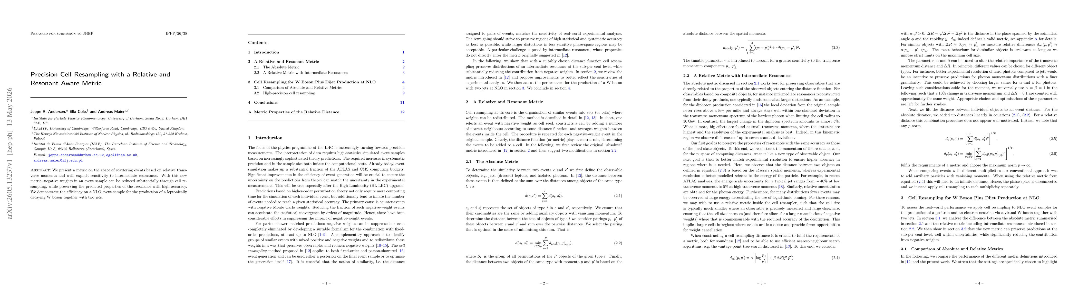 Thumbnail for Precision Cell Resampling with a Relative and Resonant Aware Metric