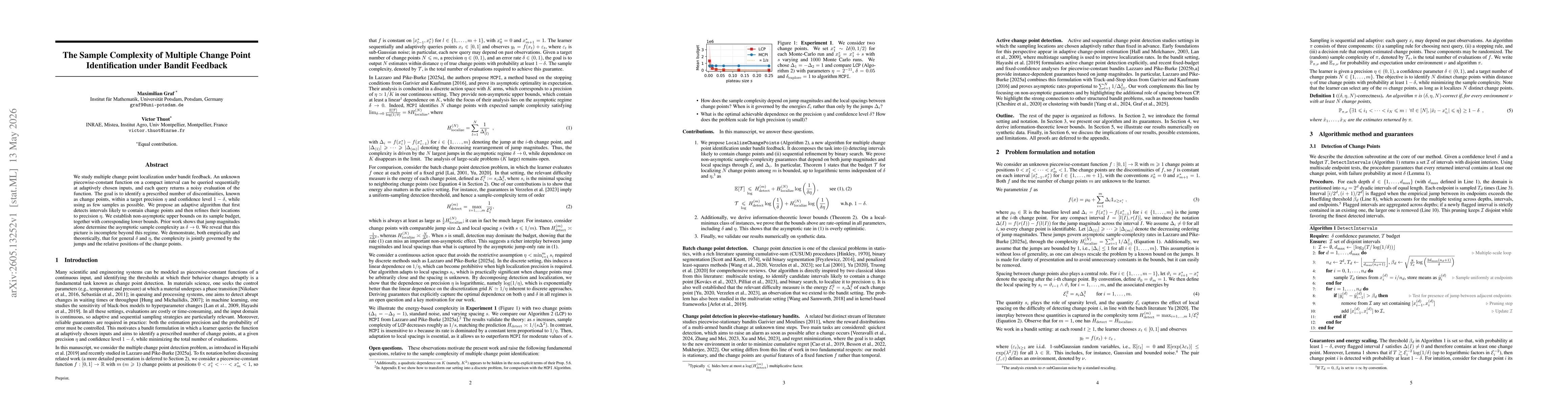 Thumbnail for The Sample Complexity of Multiple Change Point Identification under Bandit Feedback
