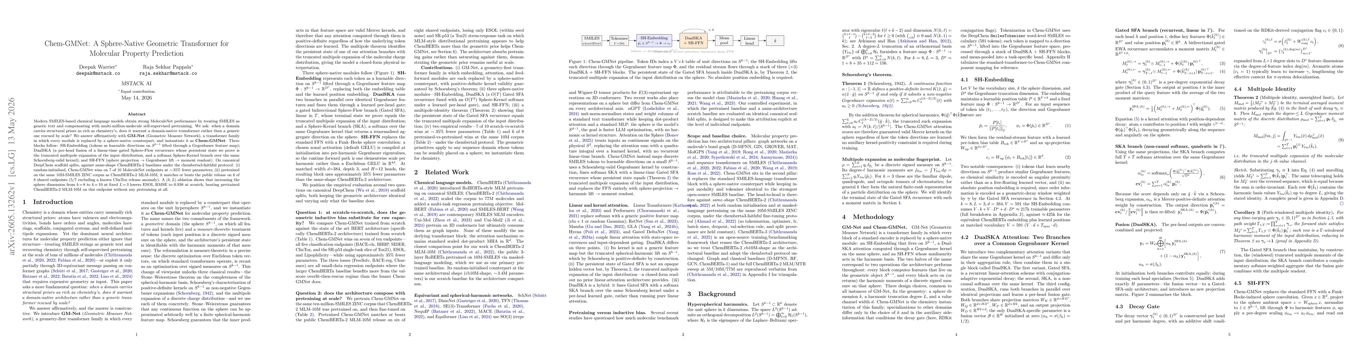 Thumbnail for Chem-GMNet: A Sphere-Native Geometric Transformer for Molecular Property Prediction