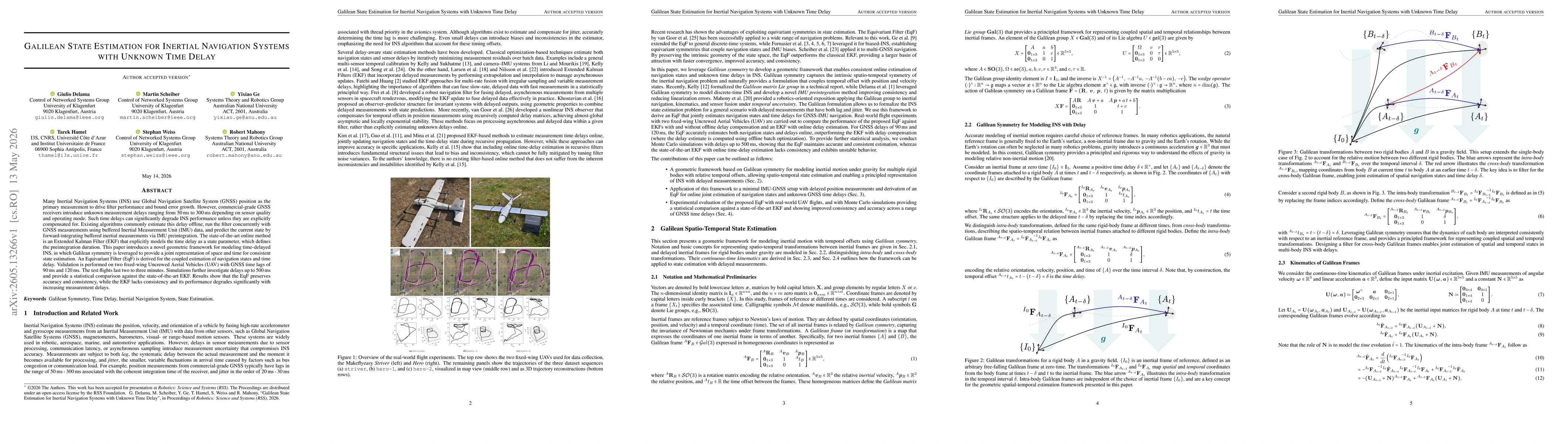 Thumbnail for Galilean State Estimation for Inertial Navigation Systems with Unknown Time Delay
