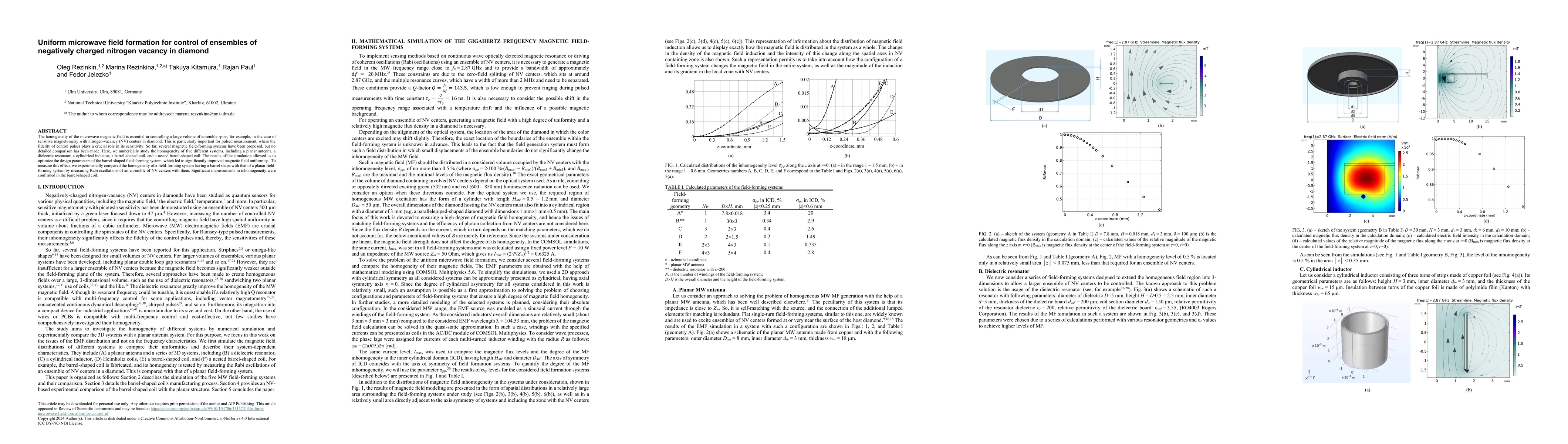 Thumbnail for Uniform microwave field formation for control of ensembles of negatively charged nitrogen vacancy in diamond