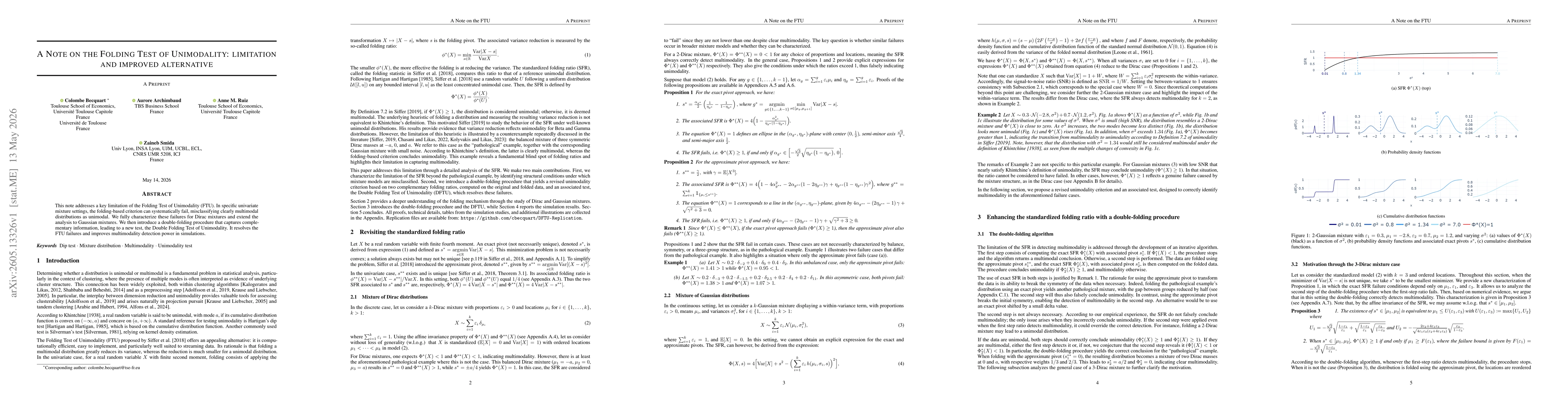 Thumbnail for A Note on the Folding Test of Unimodality: limitation and improved alternative