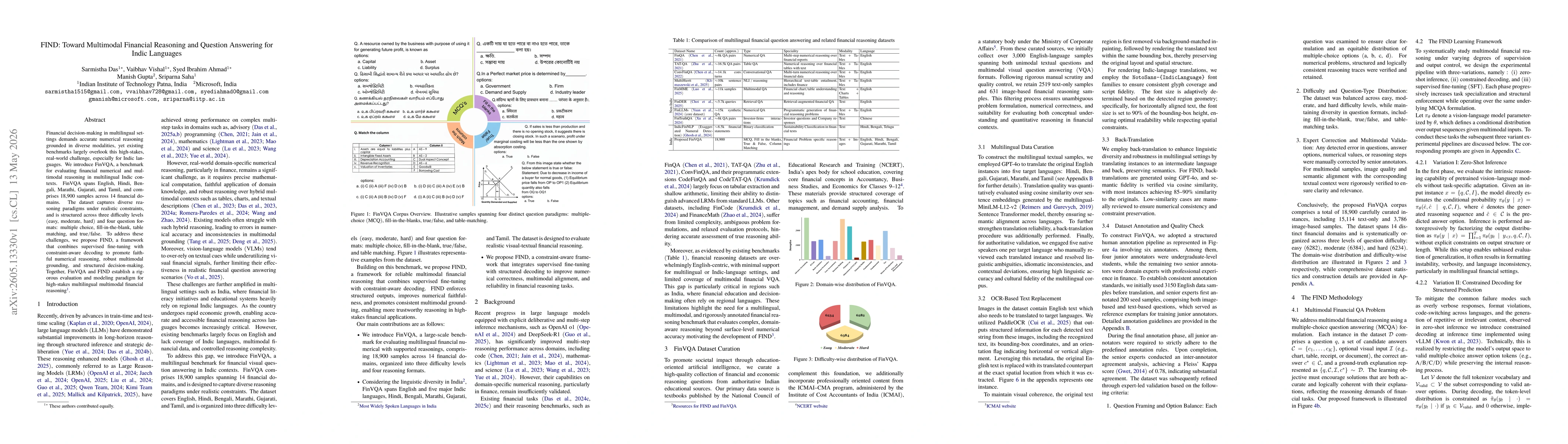 Thumbnail for FIND: Toward Multimodal Financial Reasoning and Question Answering for Indic Languages