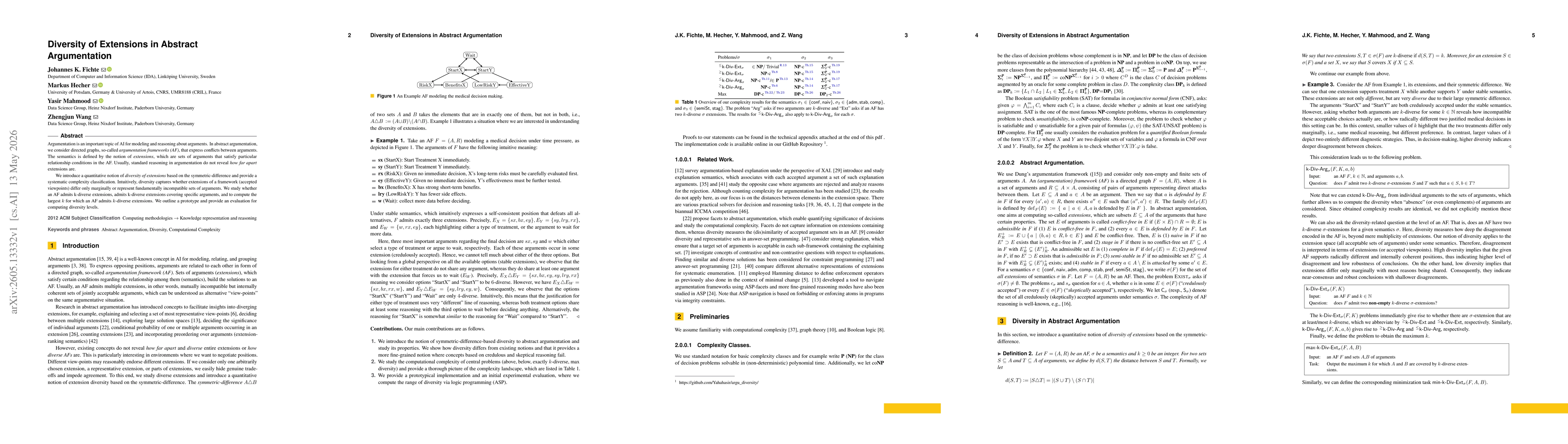 Thumbnail for Diversity of Extensions in Abstract Argumentation