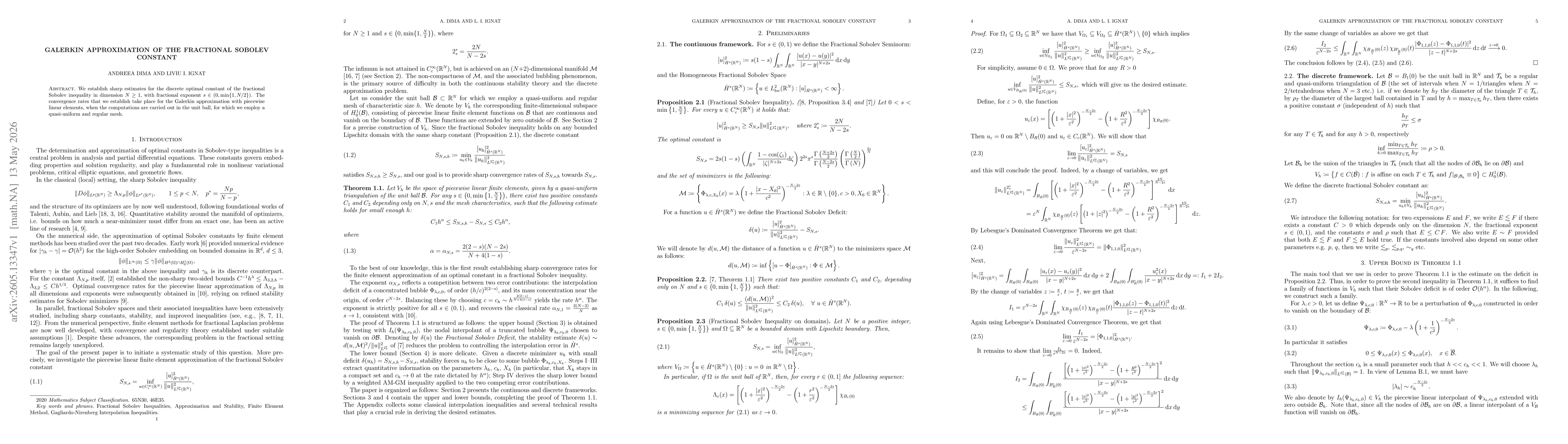 Thumbnail for Galerkin Approximation of the Fractional Sobolev Constant