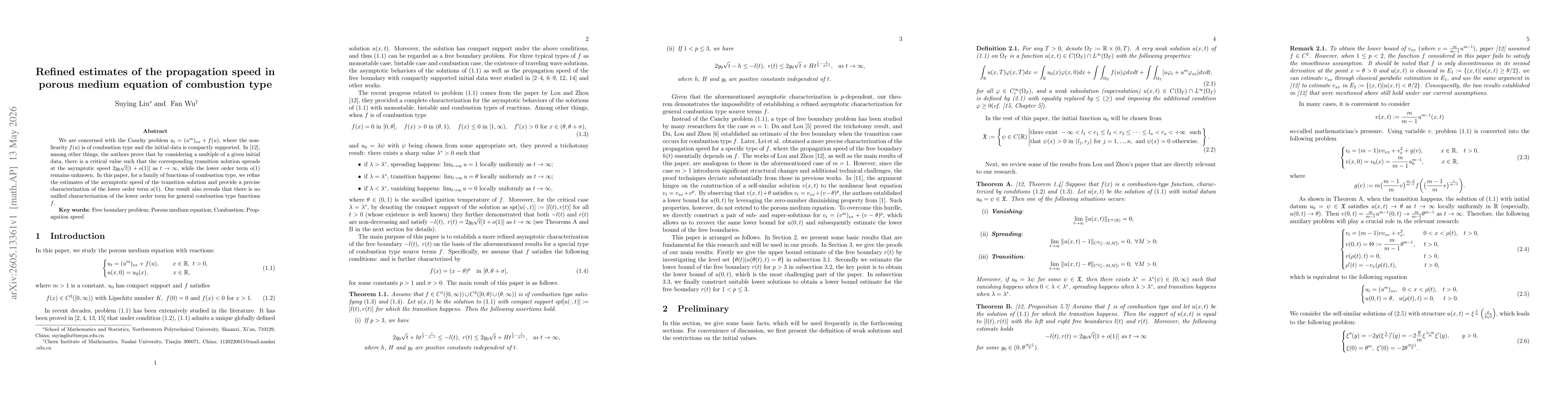 Thumbnail for Refined estimates of the propagation speed in porous medium equation of combustion type