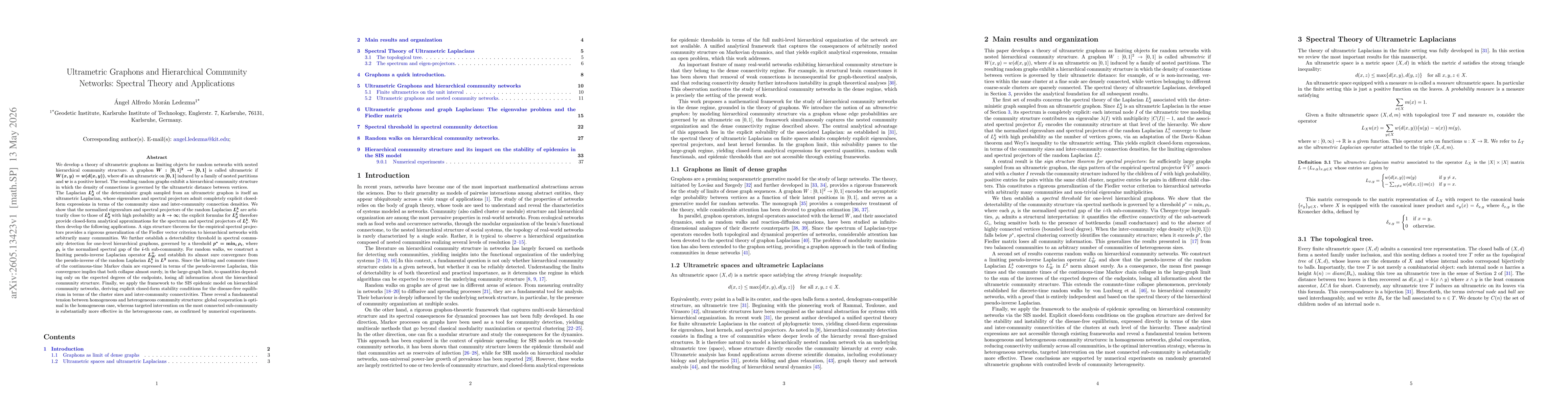 Thumbnail for Ultrametric Graphons and Hierarchical Community Networks: Spectral Theory and Applications