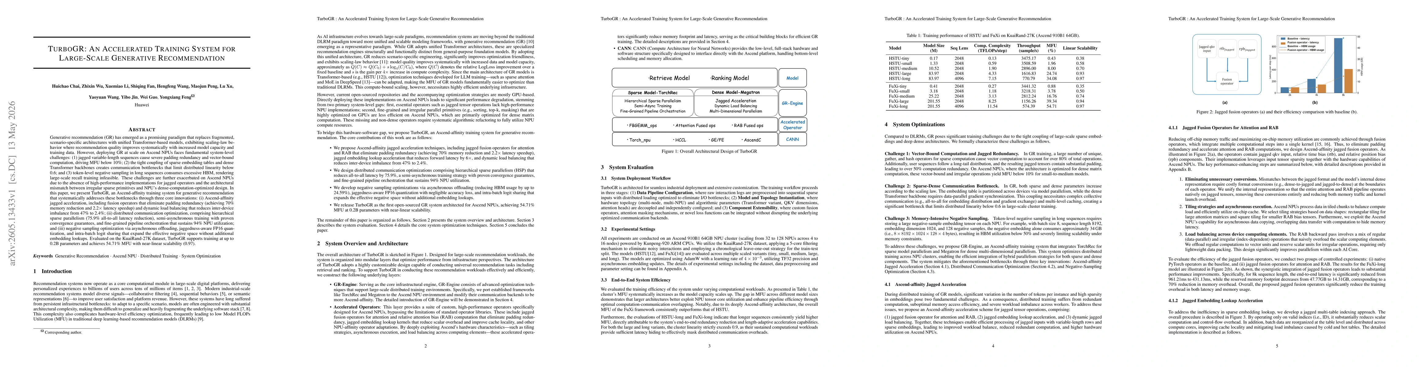 Thumbnail for TurboGR: An Accelerated Training System for Large-Scale Generative Recommendation