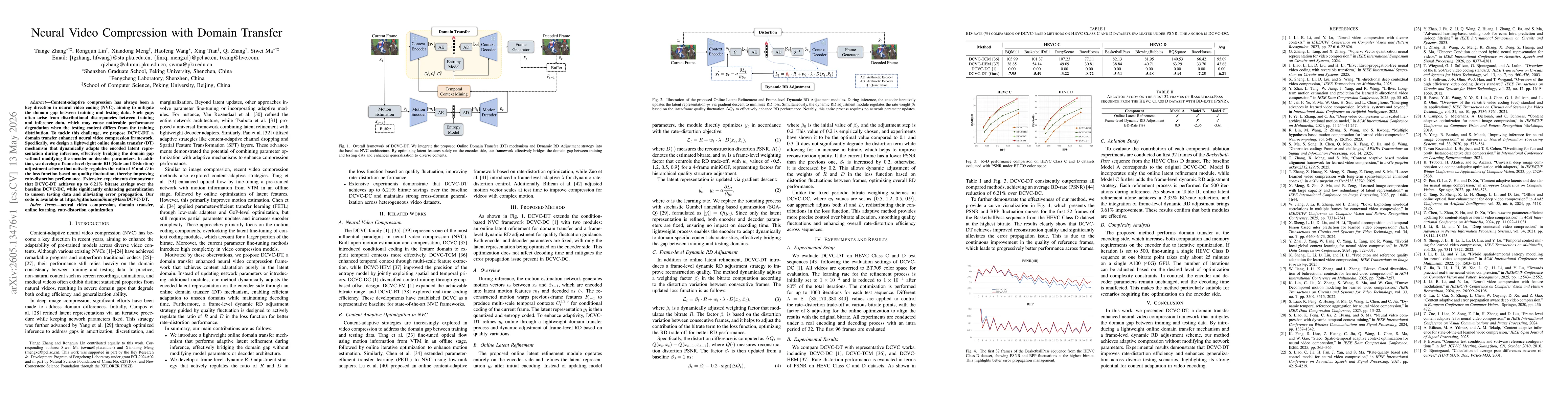 Thumbnail for Neural Video Compression with Domain Transfer