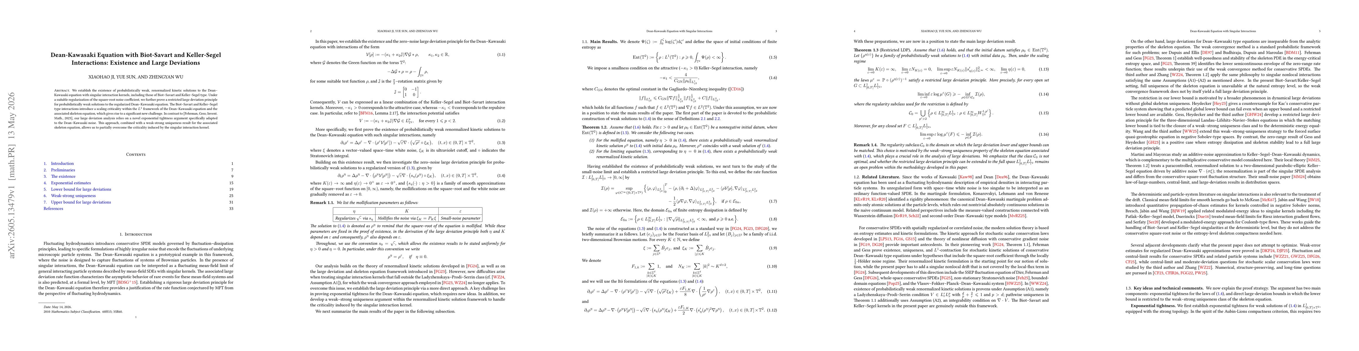 Thumbnail for Dean-Kawasaki Equation with Biot-Savart and Keller-Segel Interactions: Existence and Large Deviations