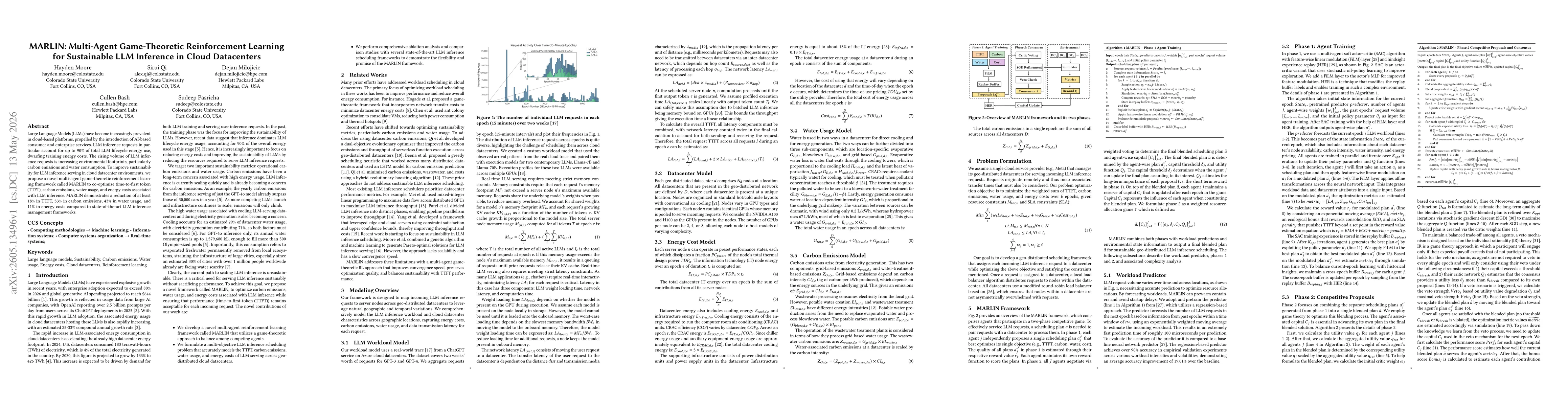 Thumbnail for MARLIN: Multi-Agent Game-Theoretic Reinforcement Learning for Sustainable LLM Inference in Cloud Datacenters