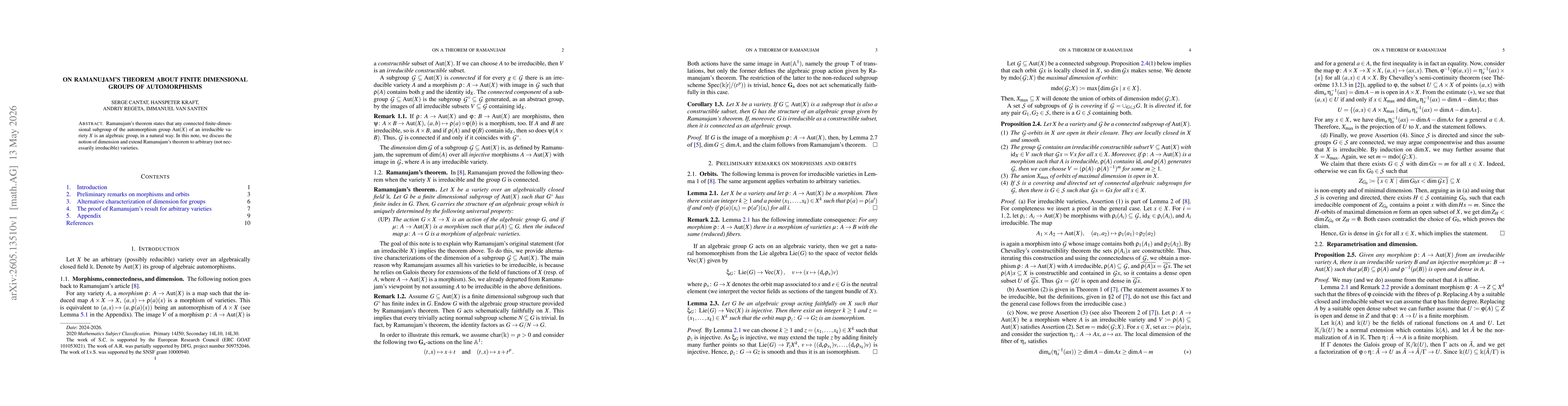 Thumbnail for On Ramanujam's Theorem About Finite Fimensional Groups of Automorphisms