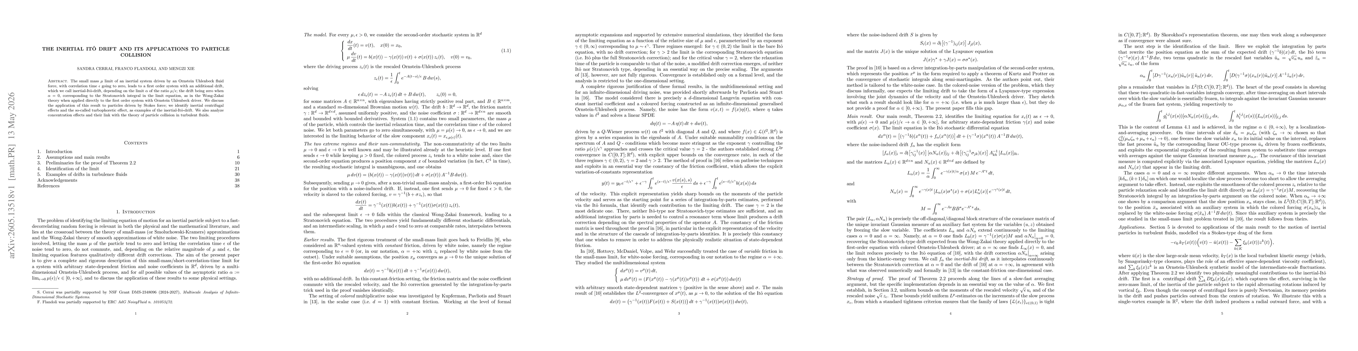 Thumbnail for The inertial Itô drift and its applications to particle collision
