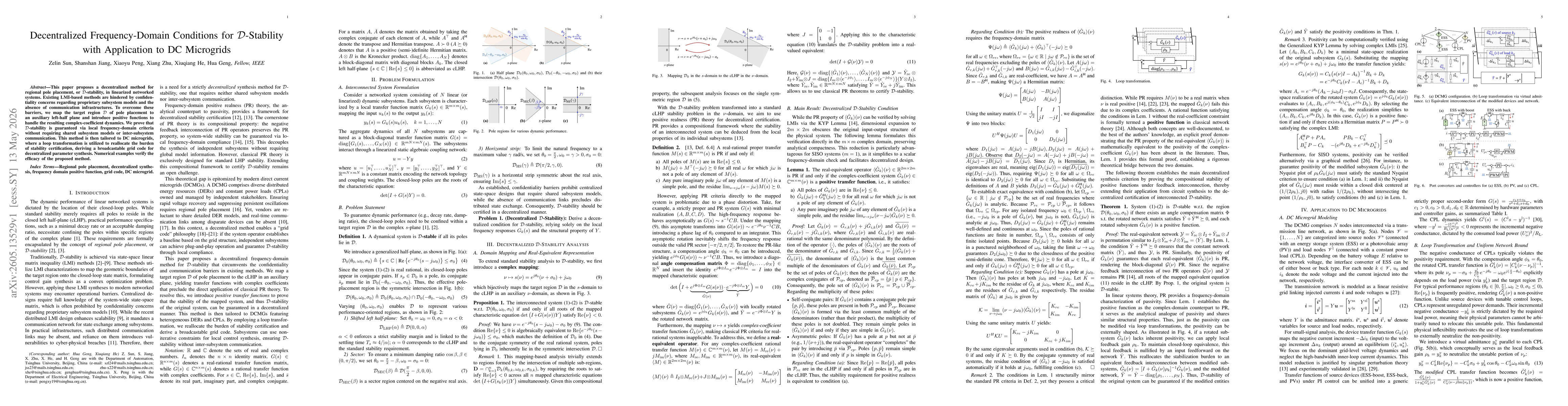 Thumbnail for Decentralized Frequency-Domain Conditions for D-Stability with Application to DC Microgrids