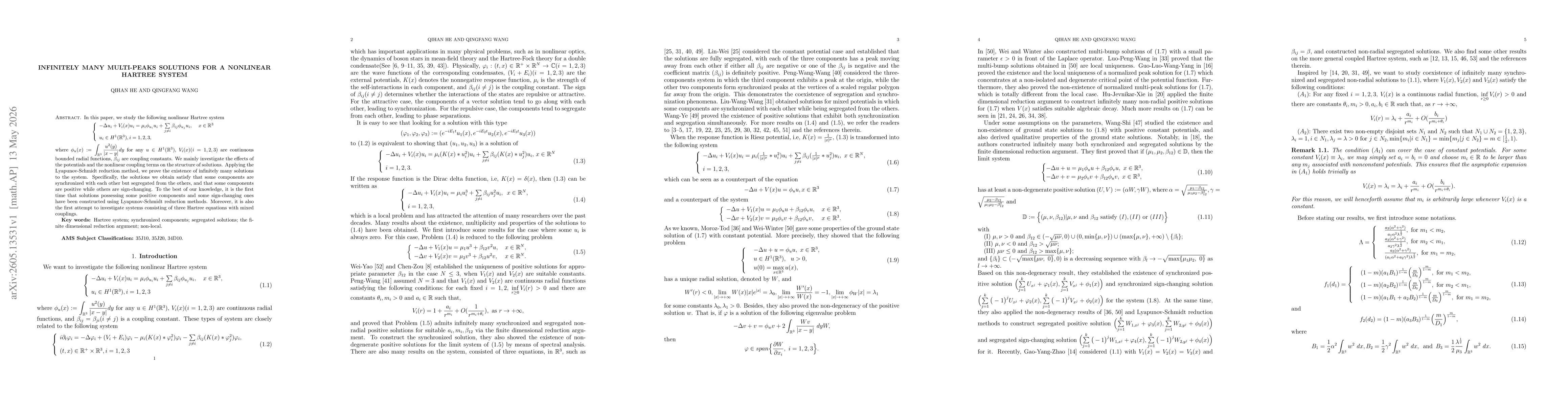 Thumbnail for Infinitely many multi-peaks solutions for a nonlinear Hartree system