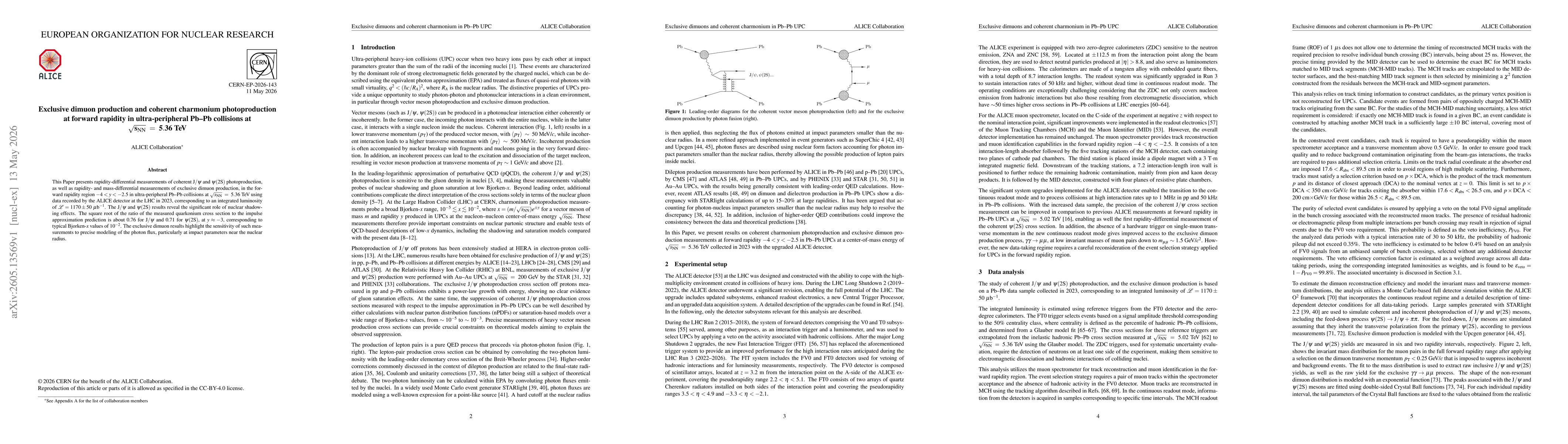 Thumbnail for Exclusive dimuon production and coherent charmonium photoproduction at forward rapidity in ultra-peripheral Pb$-$Pb collisions at $\mathbf{\sqrt{s_{\rm NN}}=5.36}$ TeV