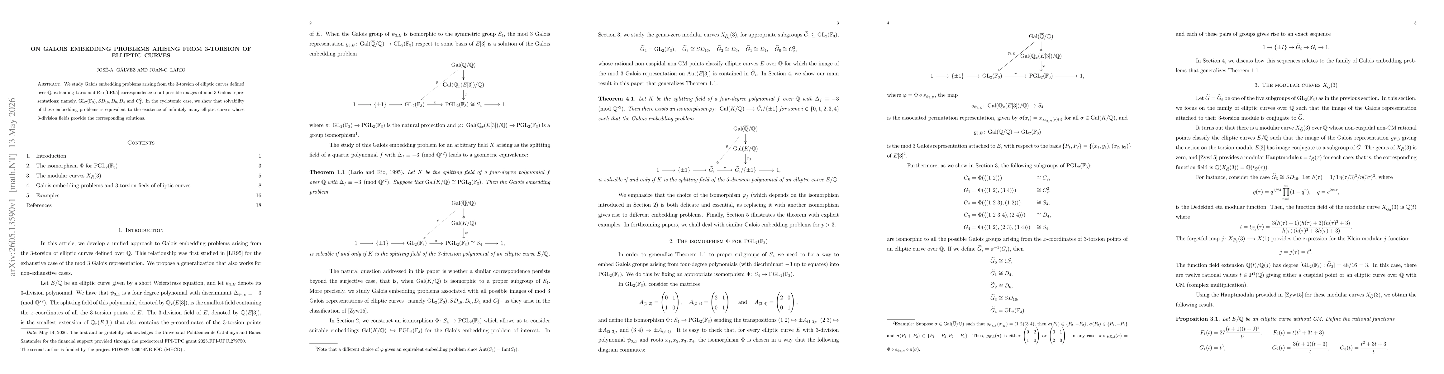 Thumbnail for On Galois Embedding Problems Arising from 3-Torsion of Elliptic Curves