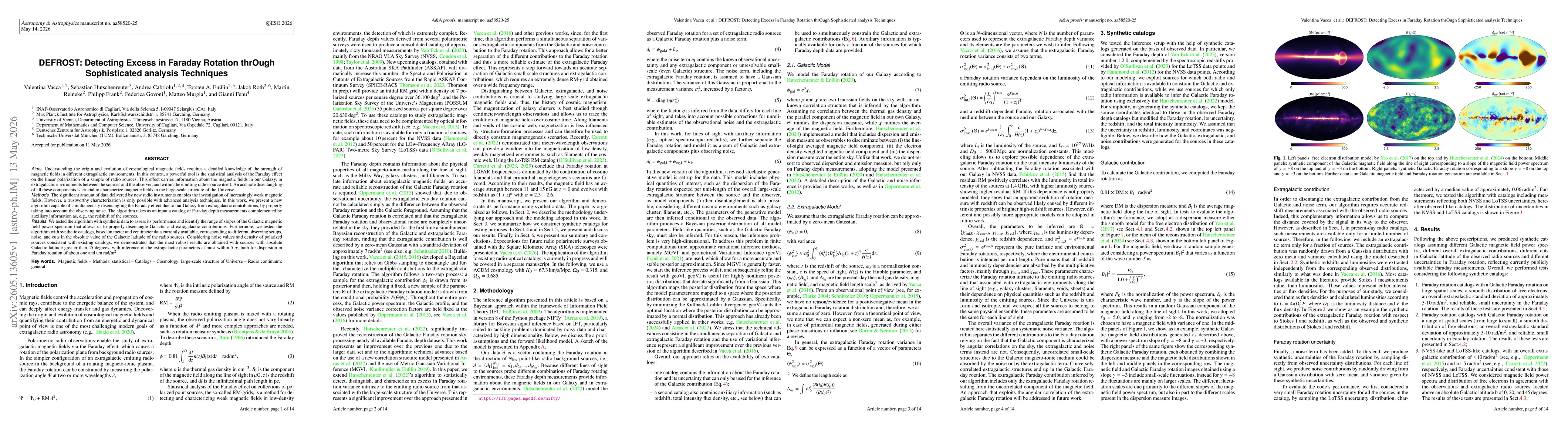 Thumbnail for DEFROST: Detecting Excess in Faraday Rotation thrOugh Sophisticated analysis Techniques