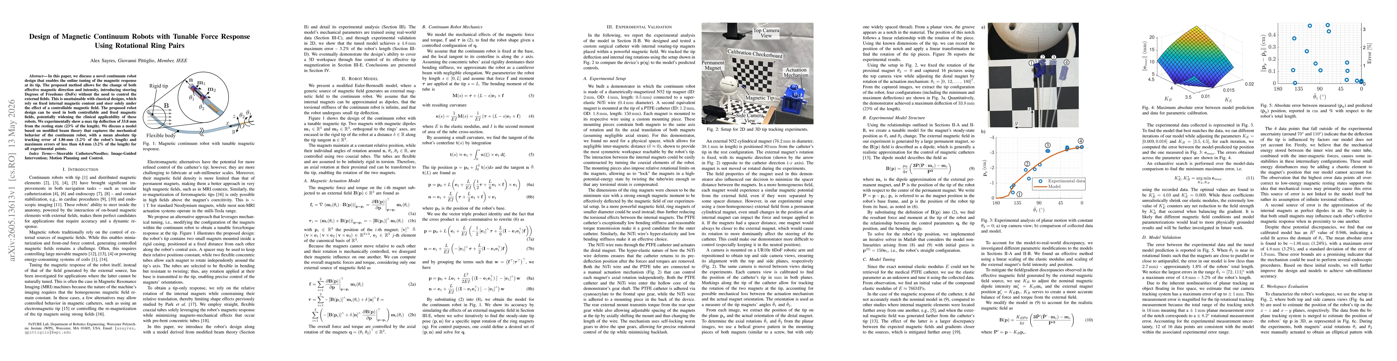Thumbnail for Design of Magnetic Continuum Robots with Tunable Force Response Using Rotational Ring Pairs