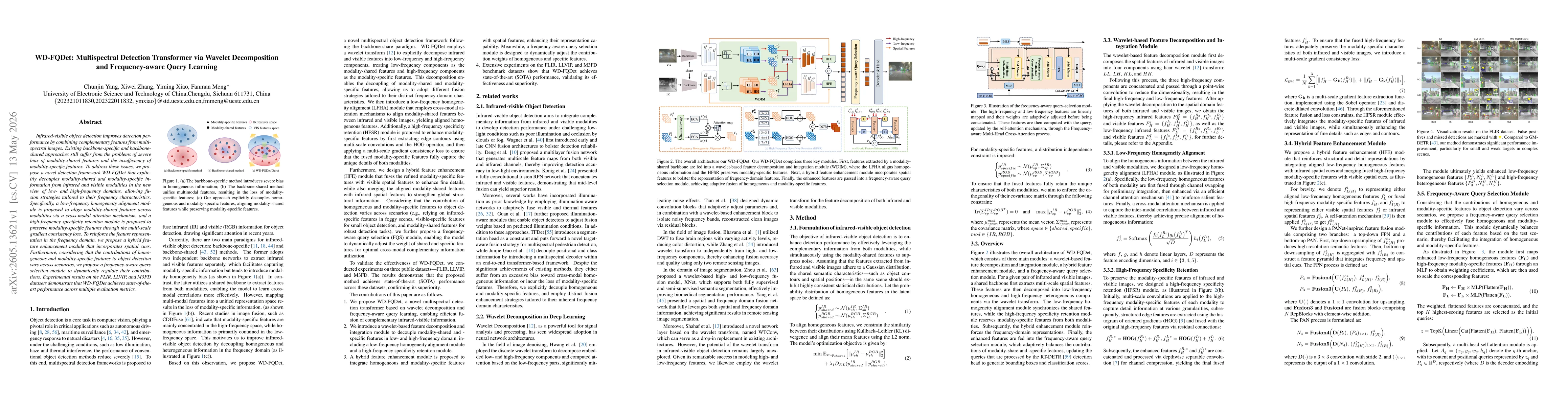Thumbnail for WD-FQDet: Multispectral Detection Transformer via Wavelet Decomposition and Frequency-aware Query Learning