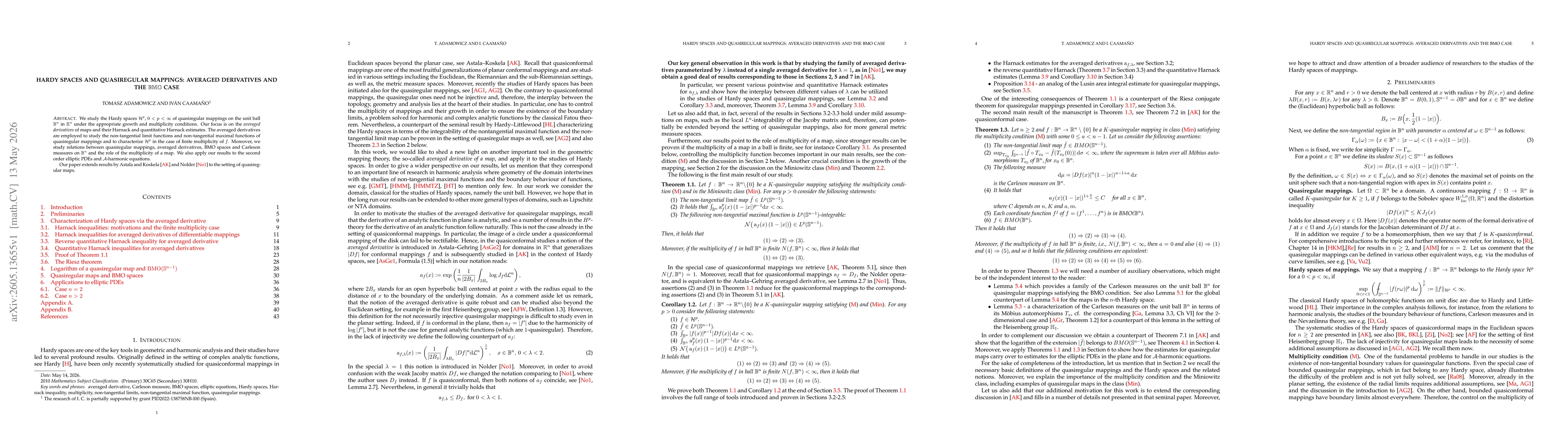 Thumbnail for Hardy spaces and quasiregular mappings: averaged derivatives and the $\mathbb{BMO}$ case
