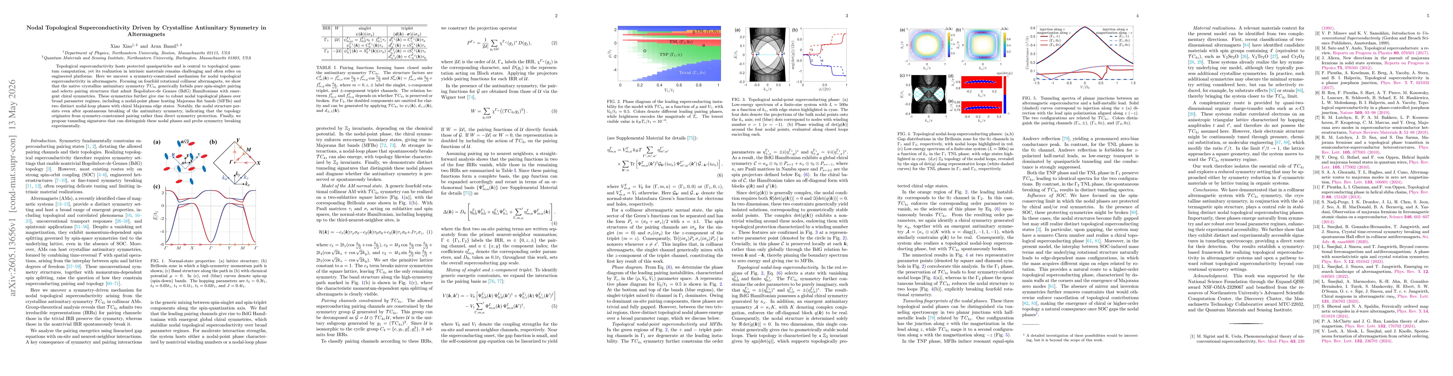 Thumbnail for Nodal Topological Superconductivity Driven by Crystalline Antiunitary Symmetry in Altermagnets