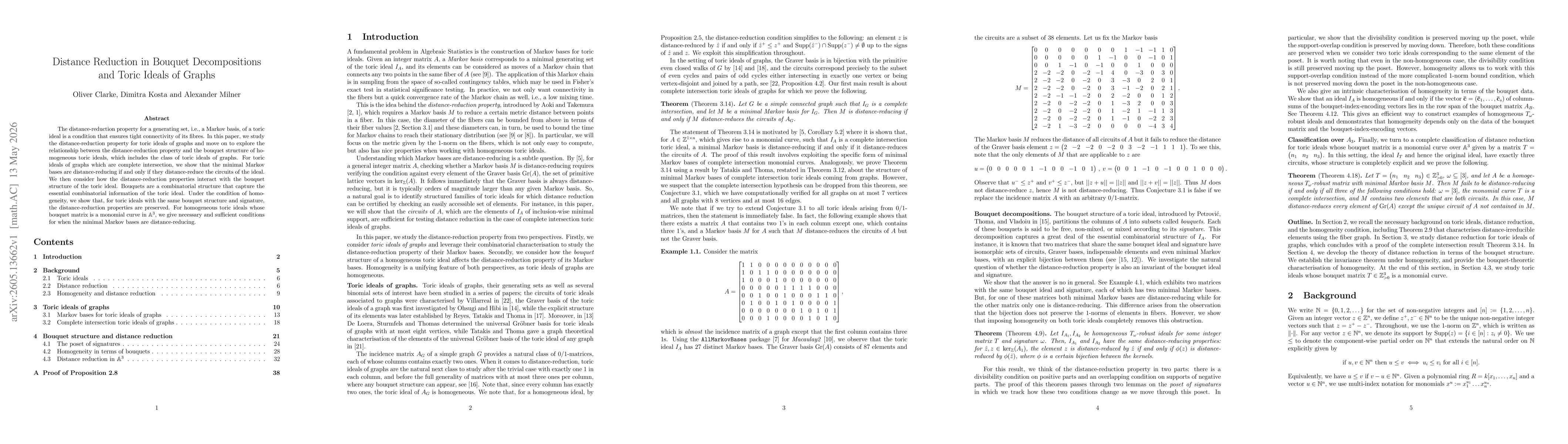 Thumbnail for Distance Reduction in Bouquet Decompositions and Toric Ideals of Graphs