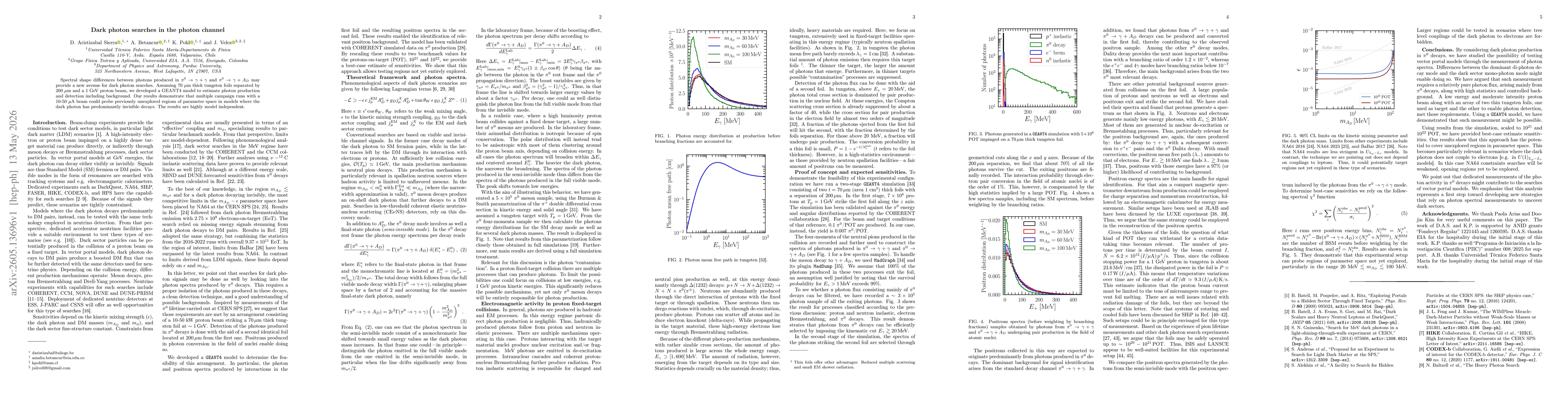 Thumbnail for Dark photon searches in the photon channel