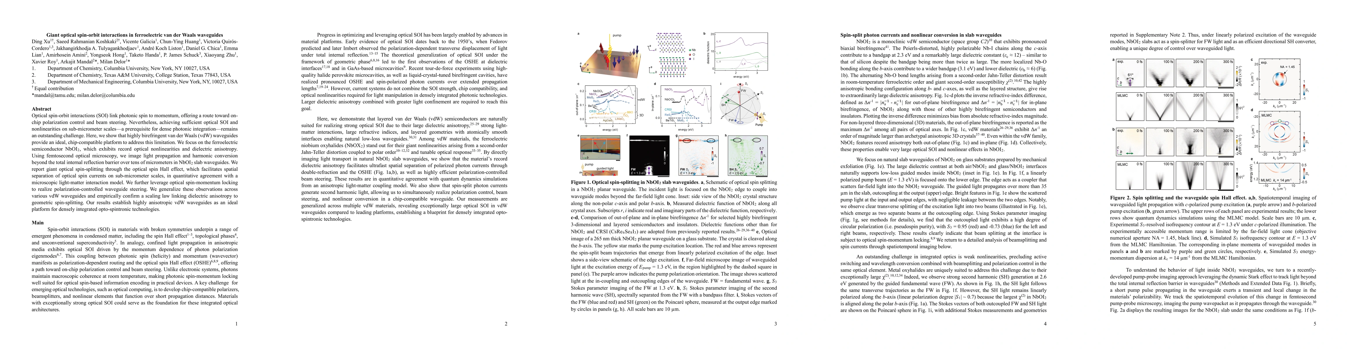 Thumbnail for Giant optical spin-orbit interactions in ferroelectric van der Waals waveguides