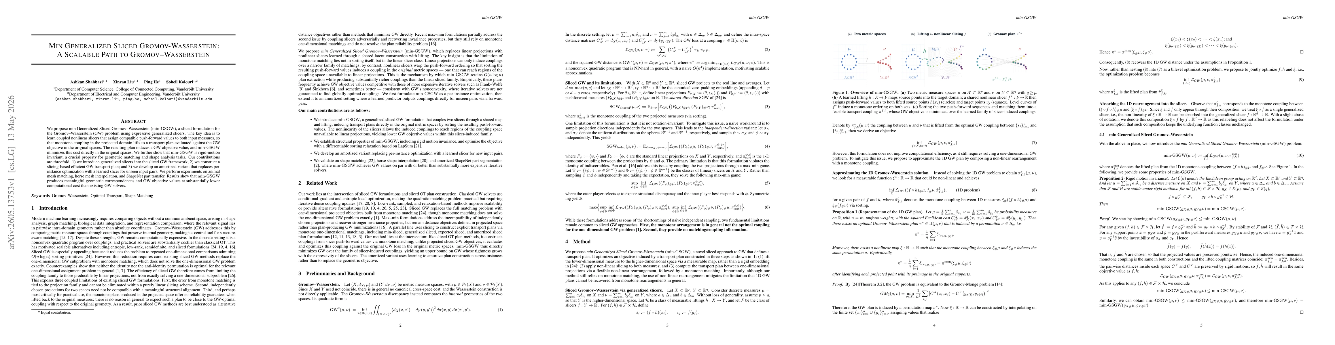 Thumbnail for Min Generalized Sliced Gromov Wasserstein: A Scalable Path to Gromov Wasserstein