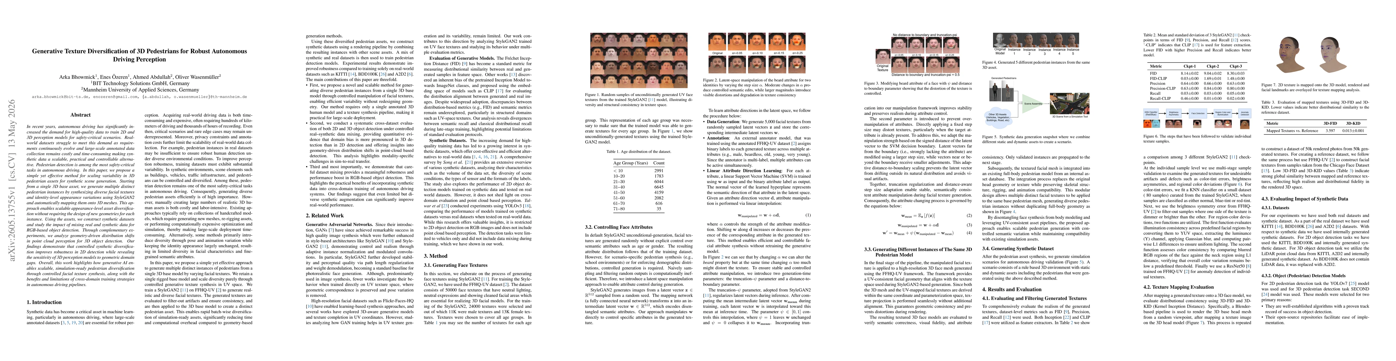 Thumbnail for Generative Texture Diversification of 3D Pedestrians for Robust Autonomous Driving Perception