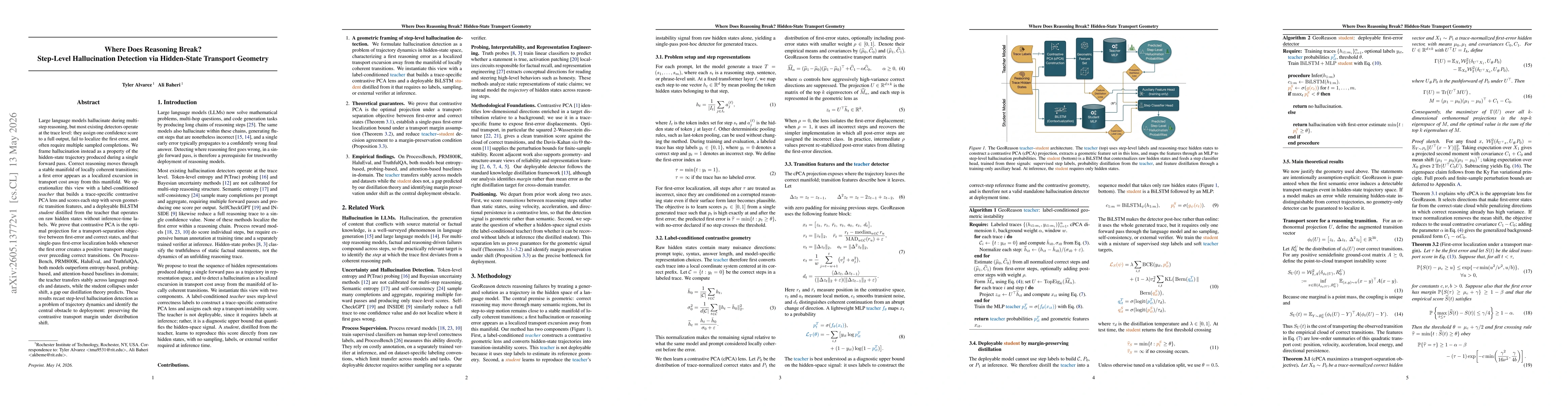 Thumbnail for Where Does Reasoning Break? Step-Level Hallucination Detection via Hidden-State Transport Geometry
