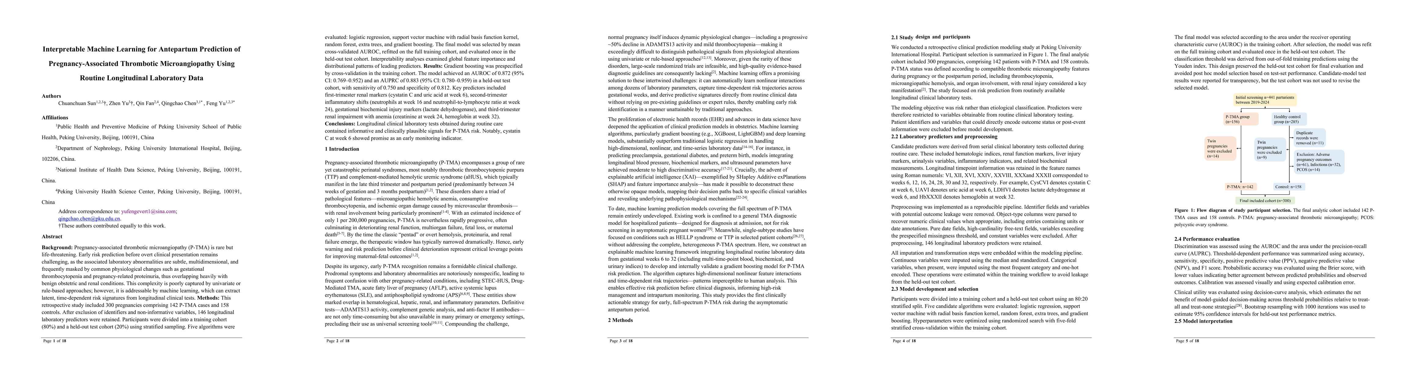 Thumbnail for Interpretable Machine Learning for Antepartum Prediction of Pregnancy-Associated Thrombotic Microangiopathy Using Routine Longitudinal Laboratory Data