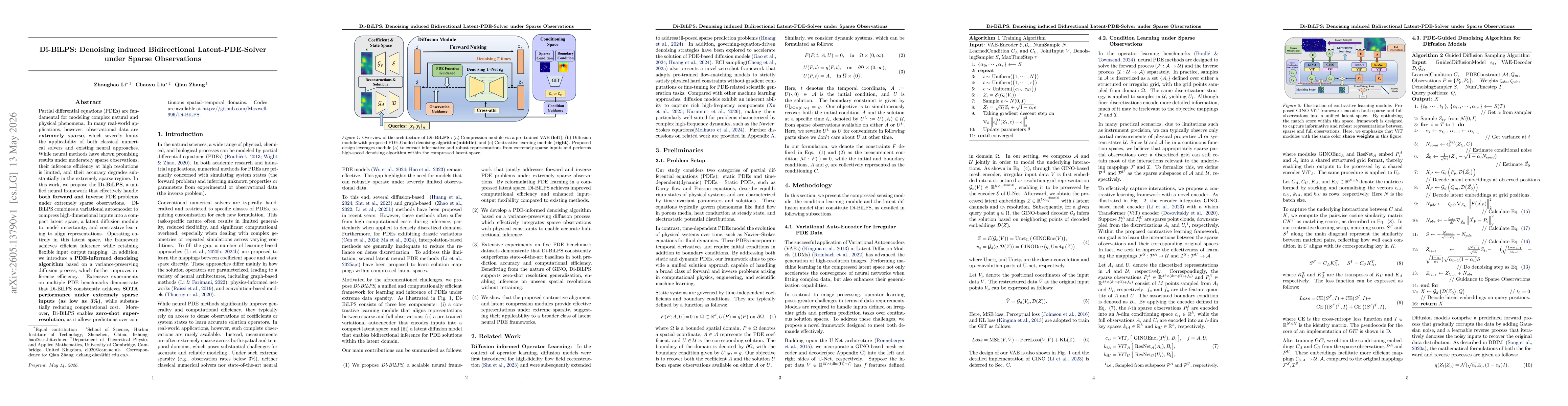 Thumbnail for Di-BiLPS: Denoising induced Bidirectional Latent-PDE-Solver under Sparse Observations