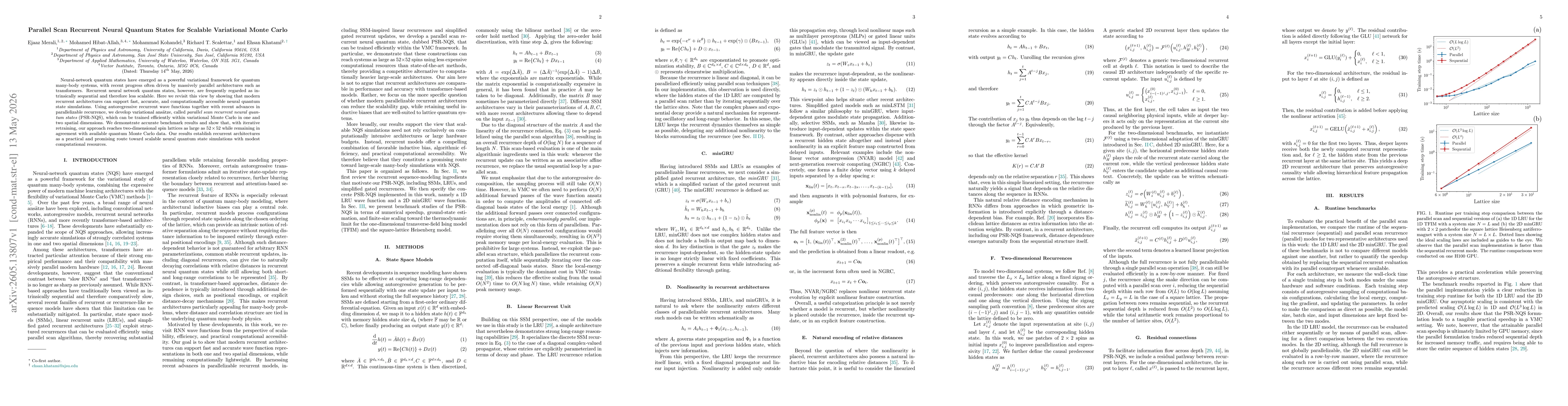 Thumbnail for Parallel Scan Recurrent Neural Quantum States for Scalable Variational Monte Carlo