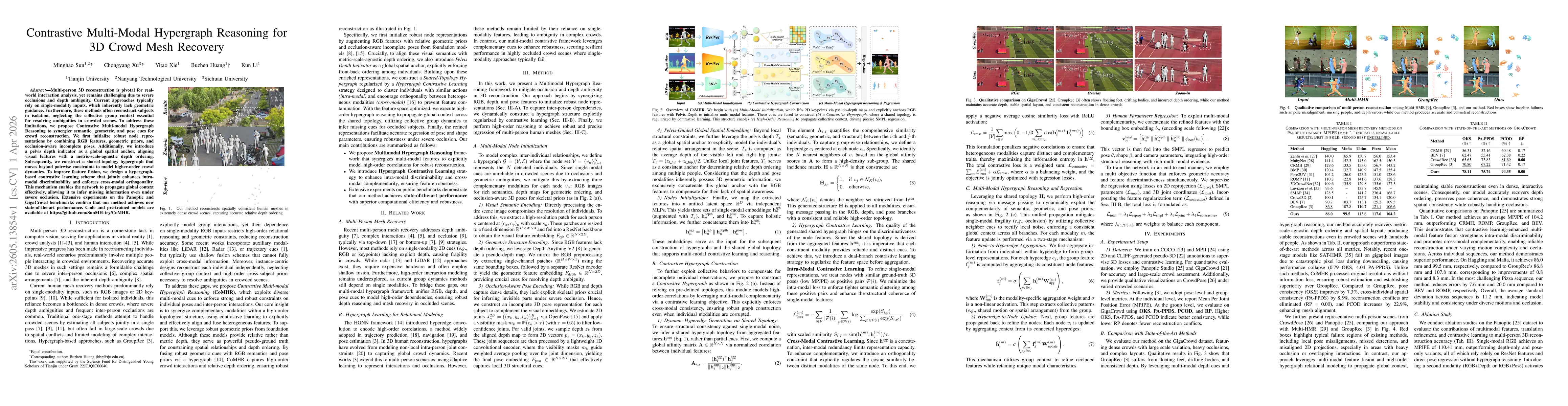 Thumbnail for Contrastive Multi-Modal Hypergraph Reasoning for 3D Crowd Mesh Recovery