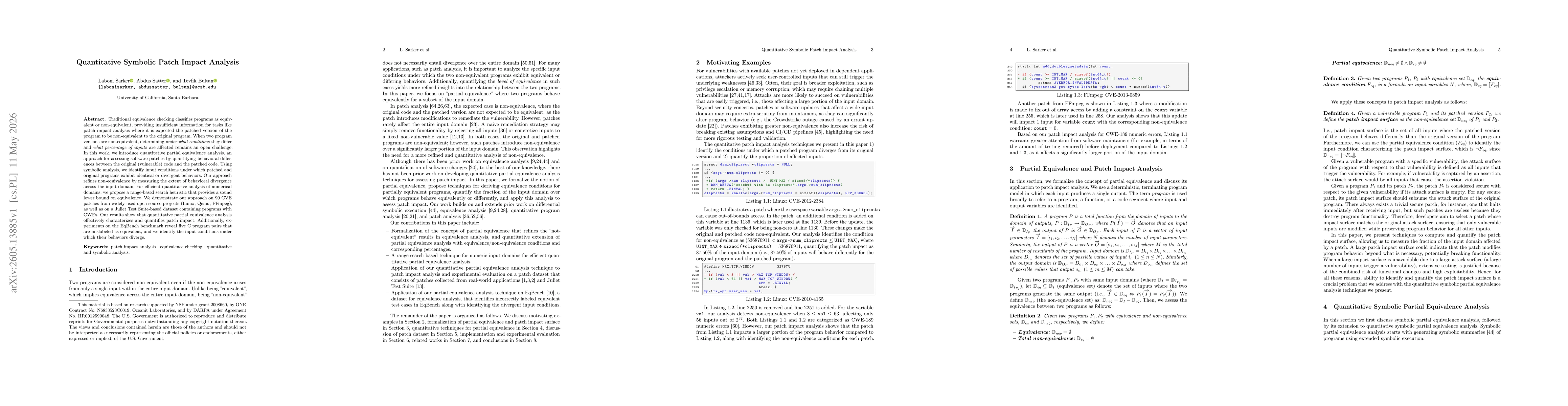 Thumbnail for Quantitative Symbolic Patch Impact Analysis