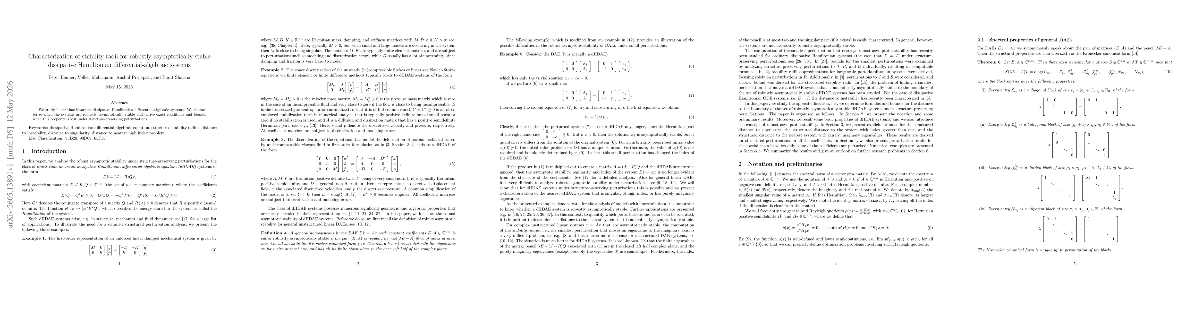 Thumbnail for Characterization of stability radii for robustly asymptotically stable dissipative Hamiltonian differential-algebraic systems