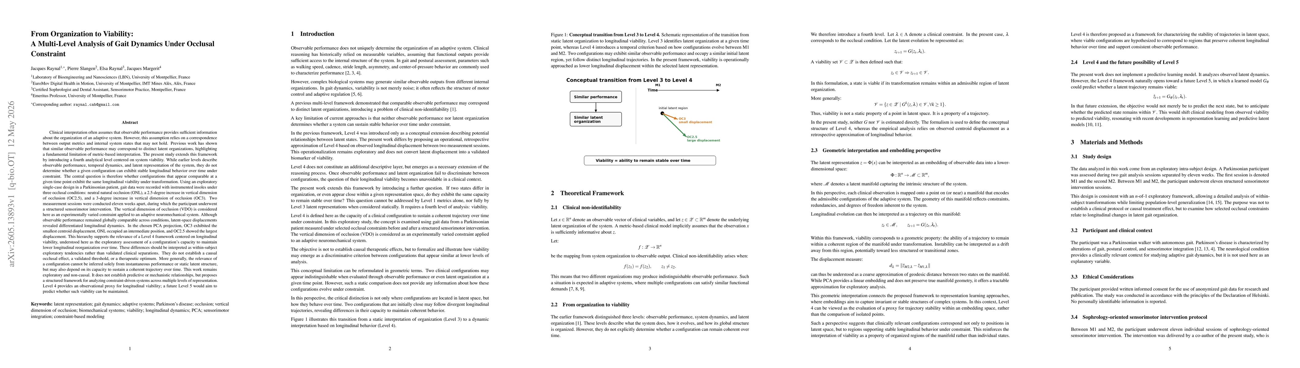 Thumbnail for From Organization to Viability: A Multi-Level Analysis of Gait Dynamics Under Occlusal Constraint