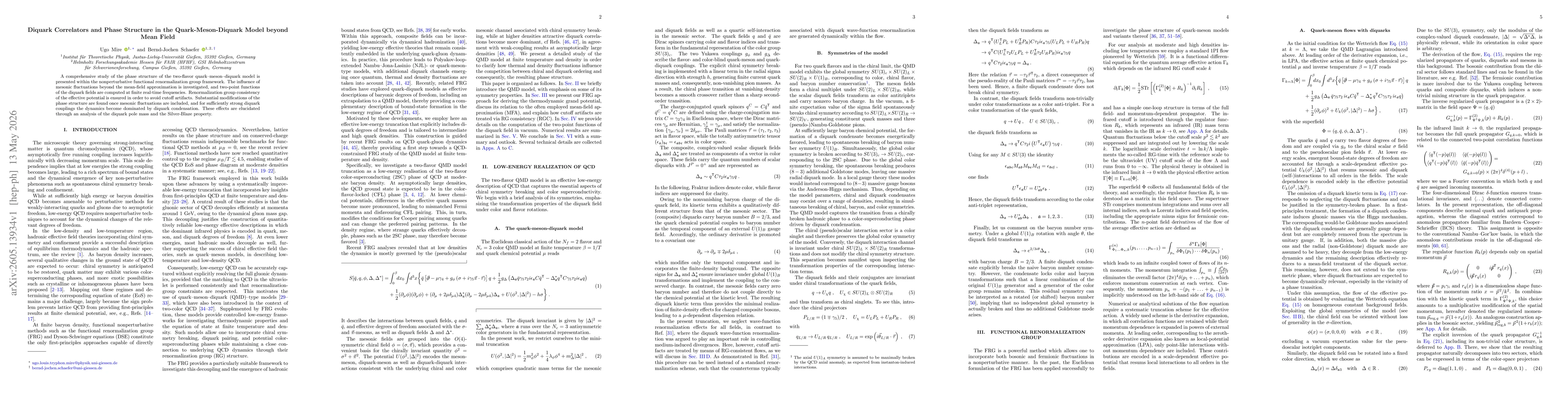 Thumbnail for Diquark Correlators and Phase Structure in the Quark-Meson-Diquark Model beyond Mean Field