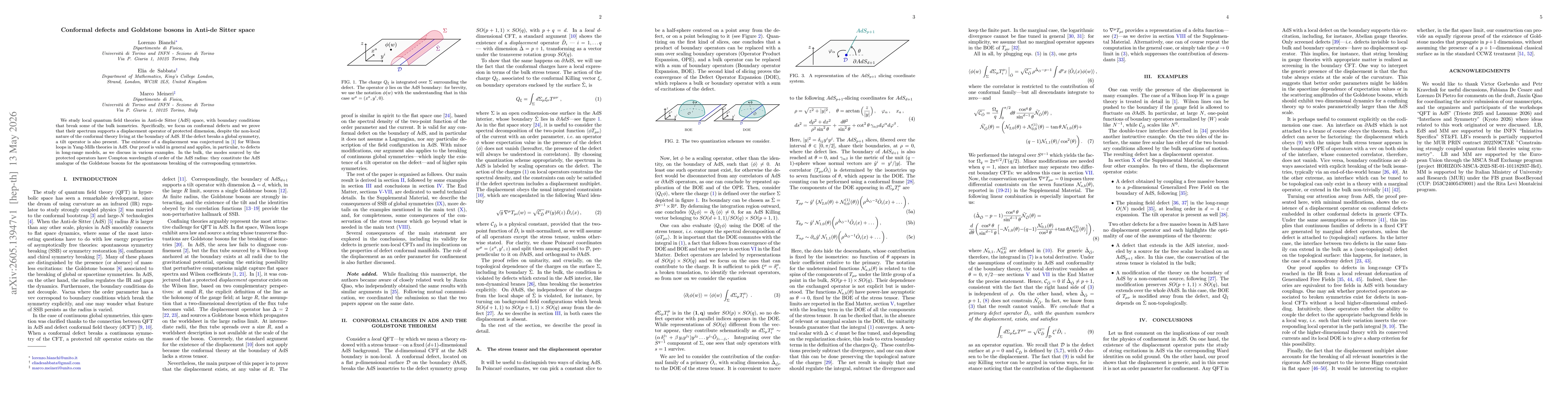 Thumbnail for Conformal defects and Goldstone bosons in Anti-de Sitter space