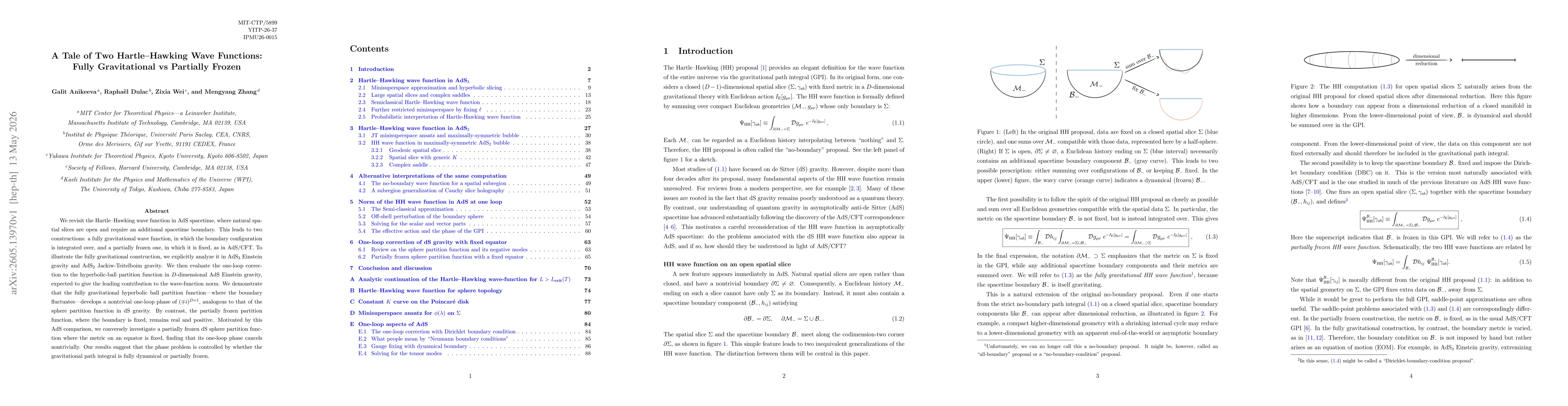 Thumbnail for A Tale of Two Hartle-Hawking Wave Functions: Fully Gravitational vs Partially Frozen