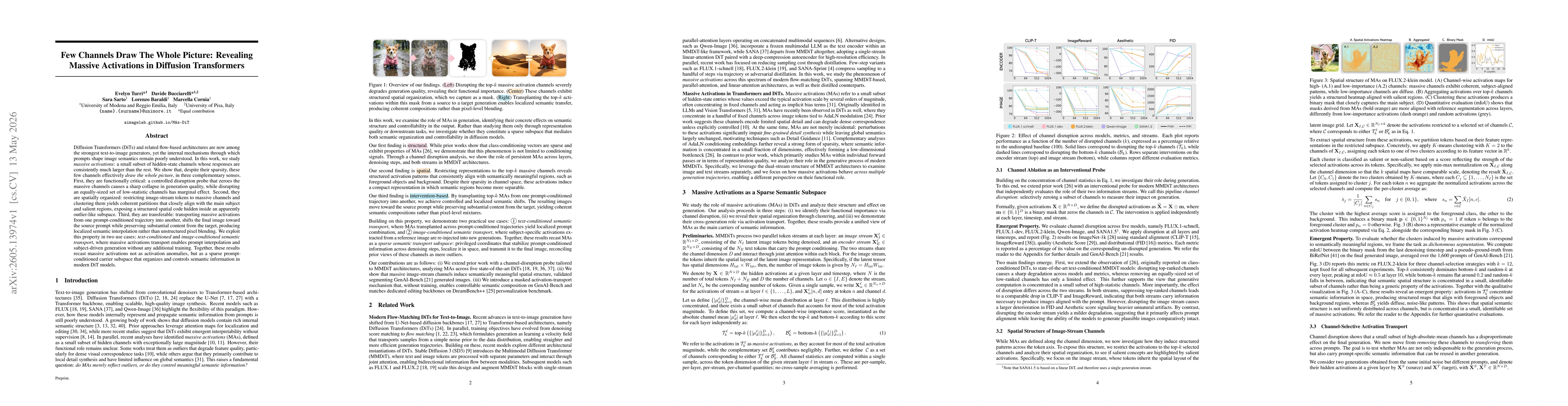 Thumbnail for Few Channels Draw The Whole Picture: Revealing Massive Activations in Diffusion Transformers