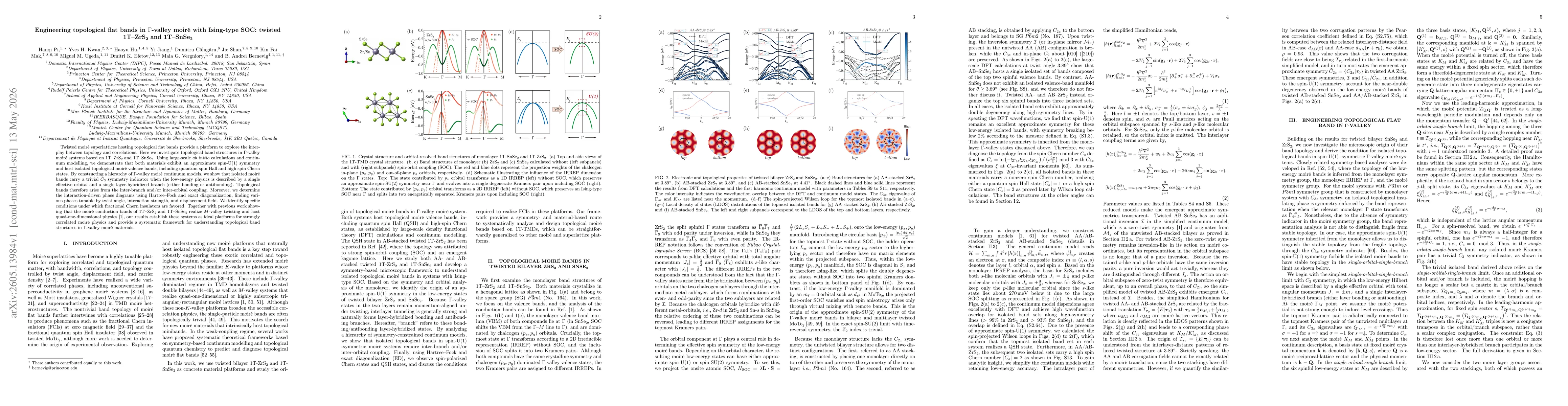Thumbnail for Engineering topological flat bands in $Γ$-valley moiré systems with Ising-type SOC: twisted 1T-ZrS$_2$ and 1T-SnSe$_2$