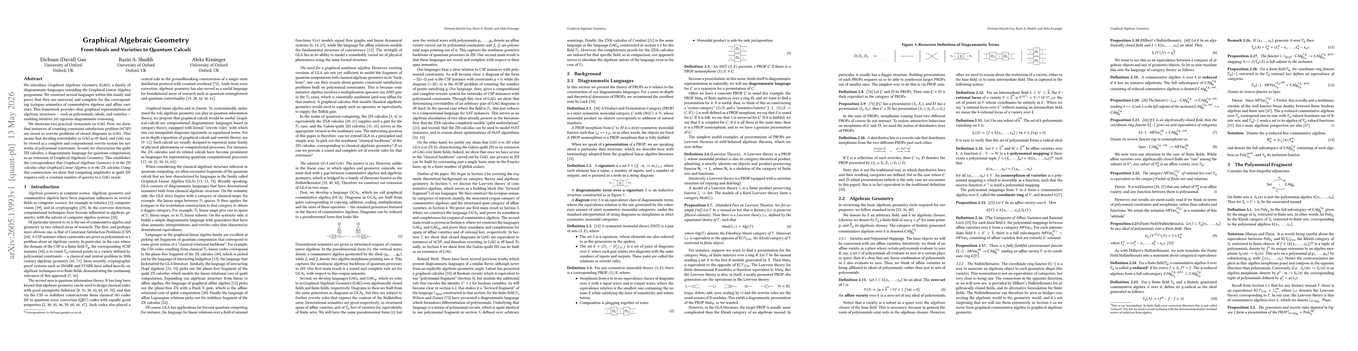 Thumbnail for Graphical Algebraic Geometry: From Ideals and Varieties to Quantum Calculi