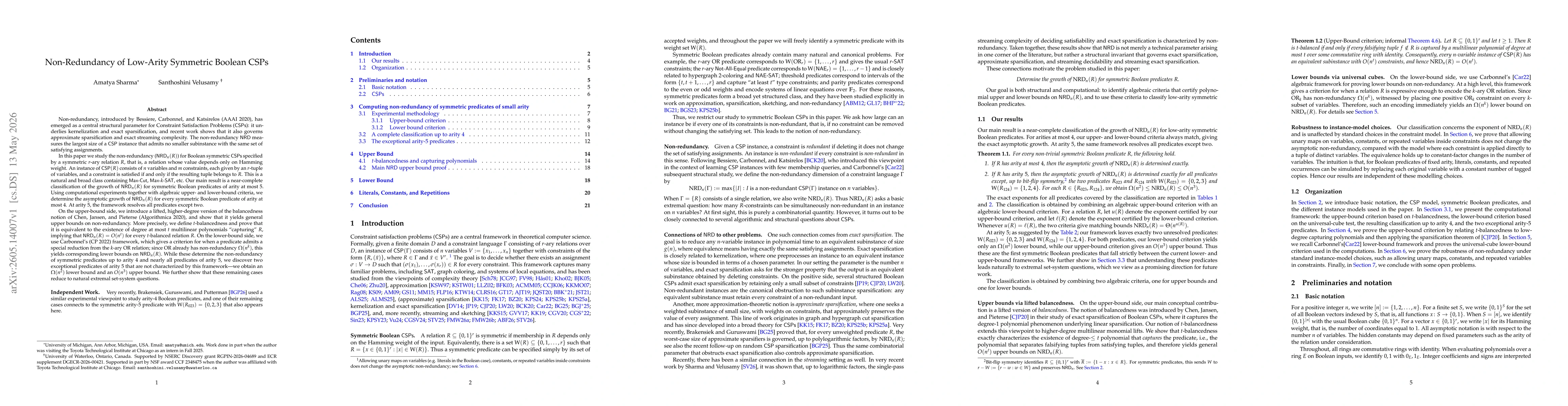 Thumbnail for Non-Redundancy of Low-Arity Symmetric Boolean CSPs